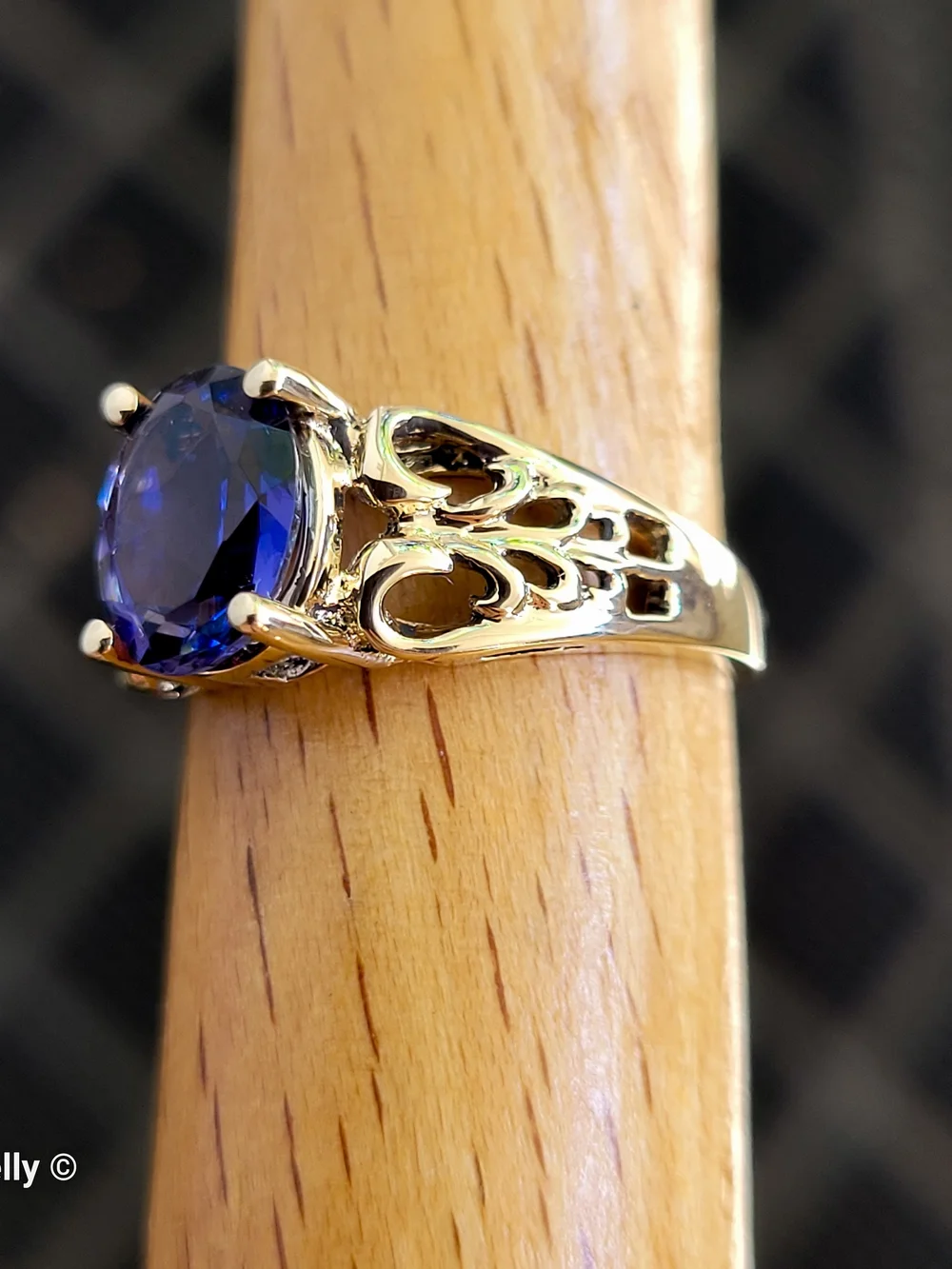 10K Yellow Gold Tanzanite Gemstone Cocktail Ring Size 6 - Solid Gold! 👌🎁